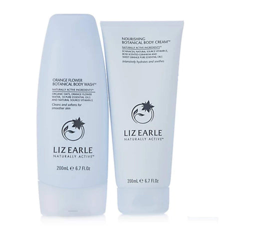 Liz Earle Orange Flower Botanical Body Wash & Nourishing Botanical Body Cream Gift Set