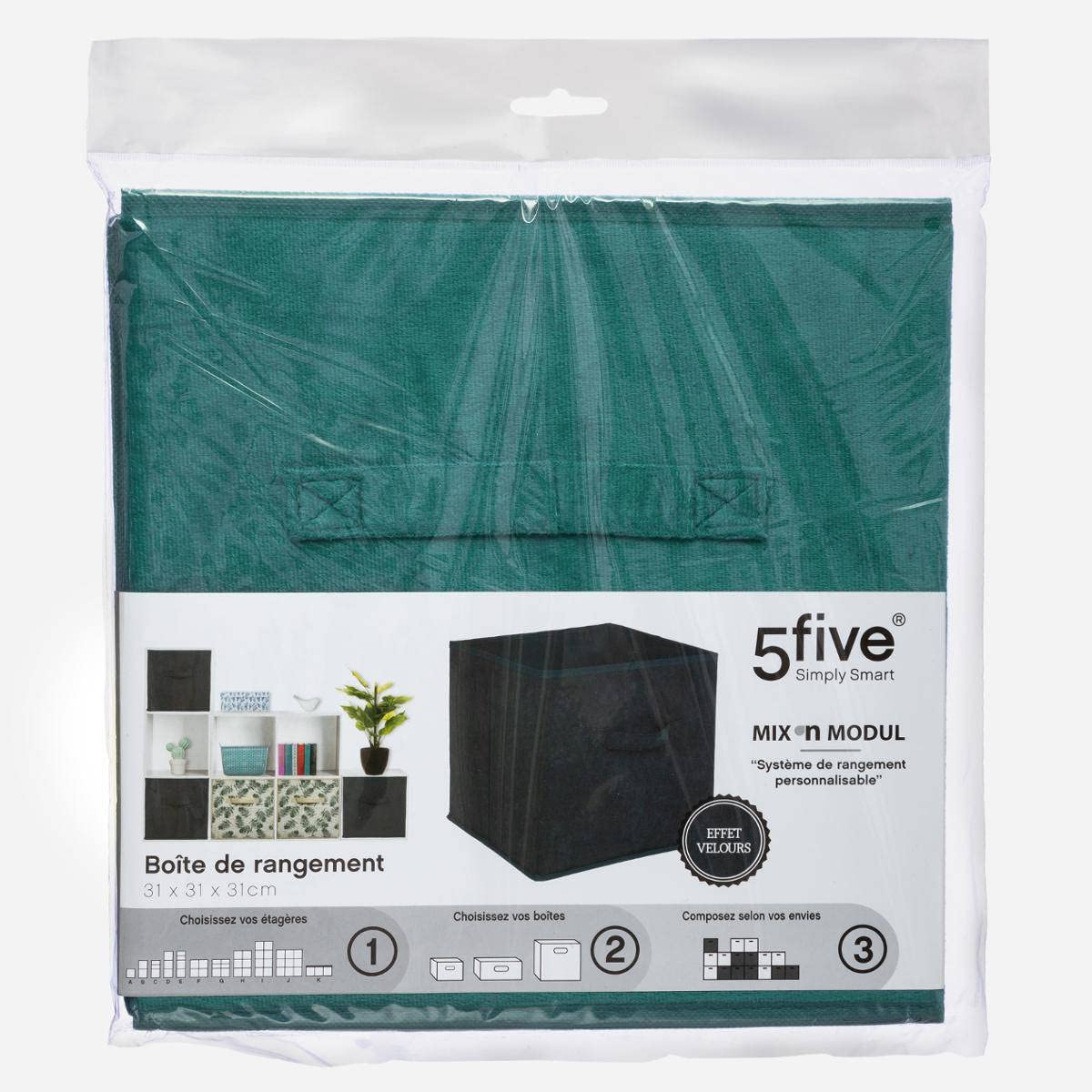 5 five simply smart 5five - Basket Velour 31 x 31 cm Mix N Module Blue