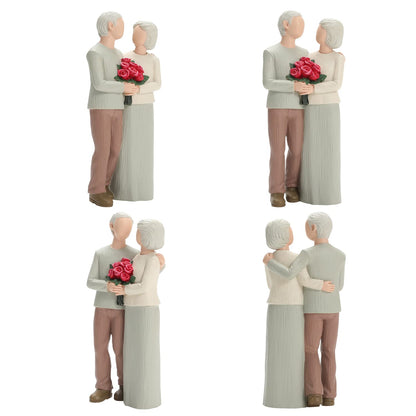 Carracci Loving Elderly Couple Figurines, Wedding Anniversary Statues for Home Decoration, Sculpted Hand-Painted Figures Gifts to Parents Grandparents