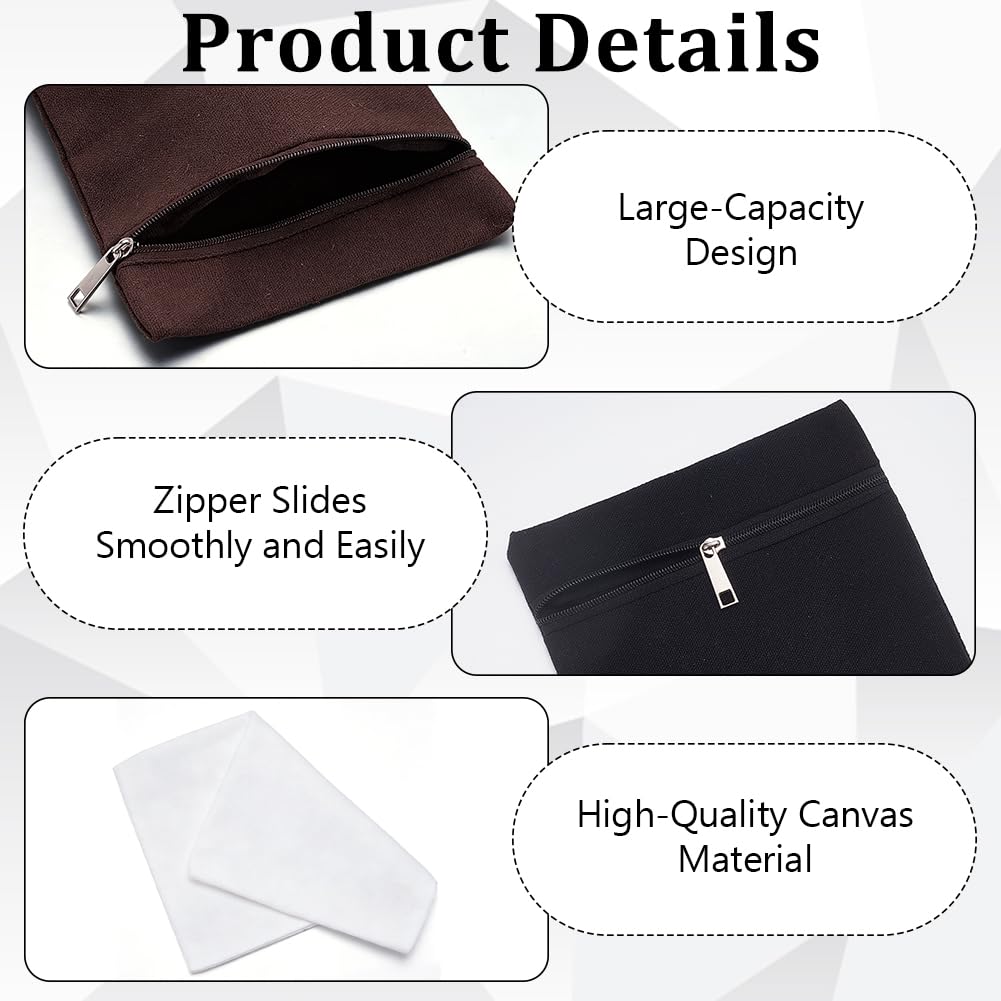 PLIGREAT 3 Pcs Sew-in Side Pocket with Zipper, Colorful Coat Inside Pockets Canvas Hidden Wallet Sew in Pockets for Travel Outdoor Daily Wear