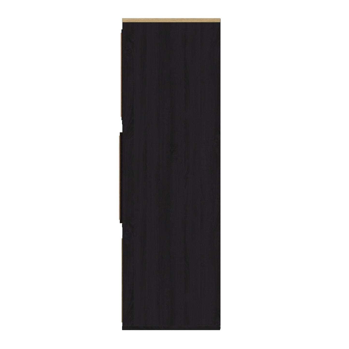 GFW Kube 2x3 Storage Unit Black & Medium Oak, Cube Bookcase with Open and Hidden Storage Compartments, Modern Shelving Unit