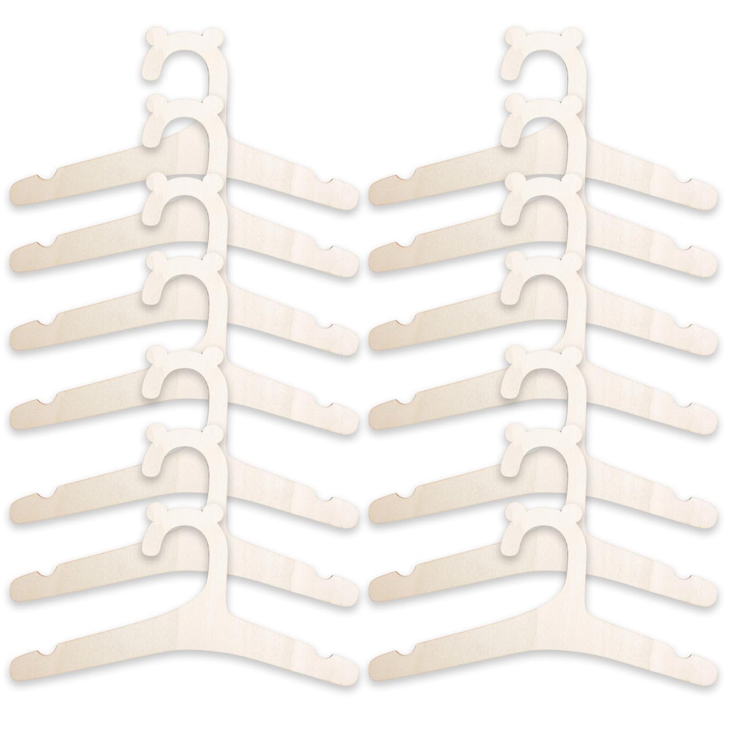 Weilin 16 Pcs Baby Hangers, Wooden Baby Clothes Hangers for Newborn Clothes, Pants, Dresses, Blouses, Space Saving and Cute Animal Shaped Hooks