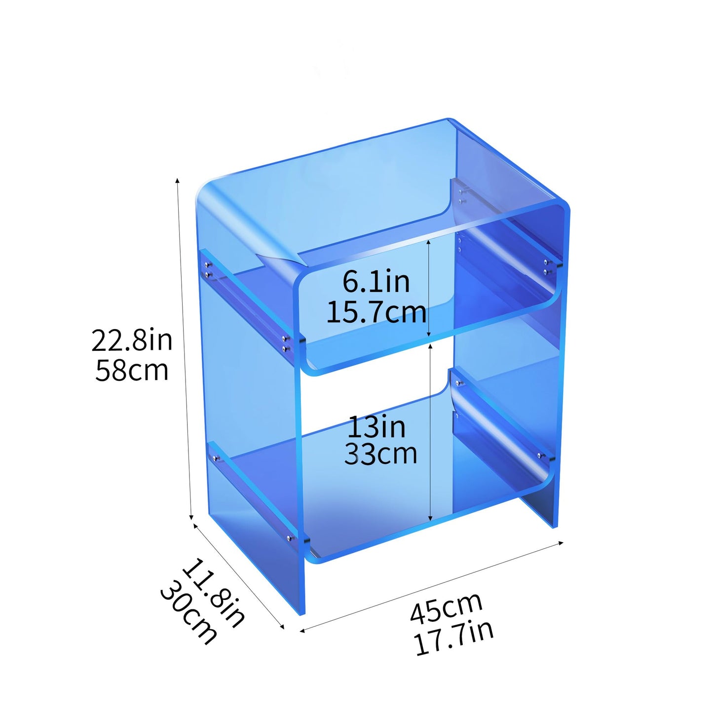 solaround Acrylic Side Table, 45 x 30 x 58 cm, Blue