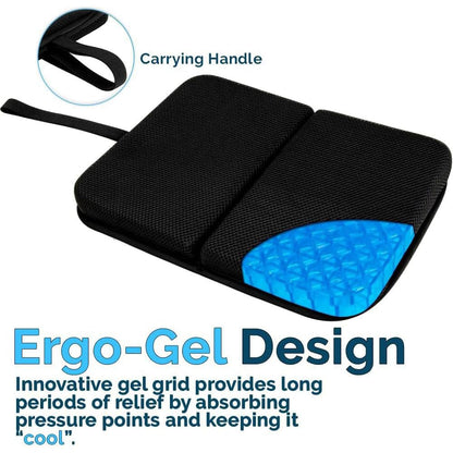 Gel Seat Cushion, Portable Airplane Seat Cushion, Foldable Travel Pillow with Gel Grid Design for Airplane, Camping, Bleachers, Flights, Commute