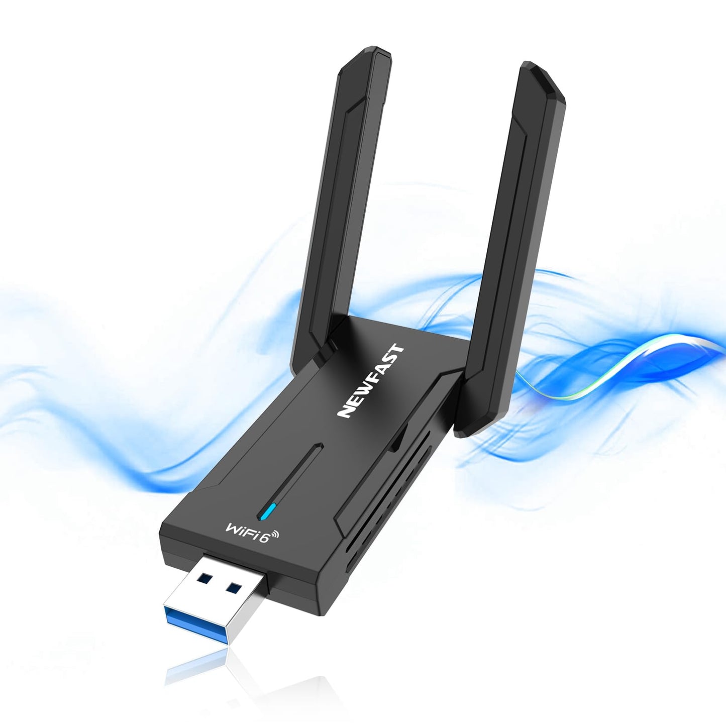 NEWFAST WiFi E6 Dongle AXE5400Mbps USB WiFi Dongle 6GHZ/5GHz/2.4GHz USB3.0 Wi-Fi Adapter for PC, High Gain Wireless Adapter For Windows 11/10,