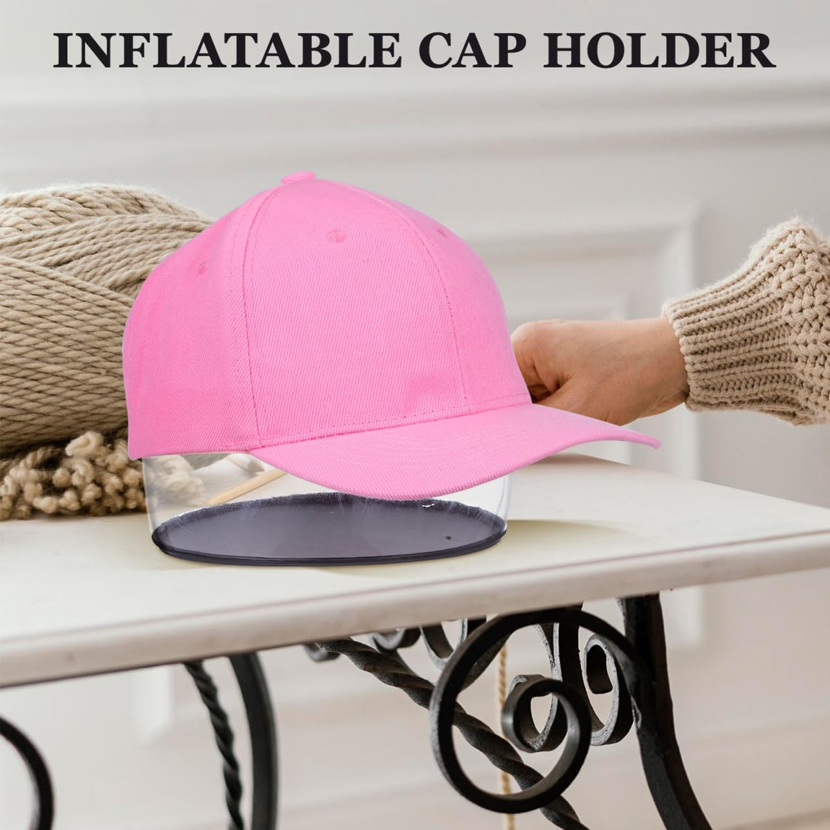 Cabilock 8 Pack Inflatable Hat Holder Display Stands for Baseball Caps and Round Hats Lightweight Portable Hat Support Organizers for Home and Shop