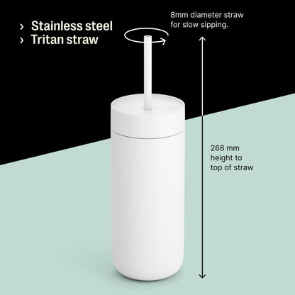 Fellow 16 oz Carter Cold Travel Mug for Water, Iced Tea, Coffee, Smoothies, Iced Coffee & More - Stainless Steel Vacuum-Insulated Iced Coffee Tumbler