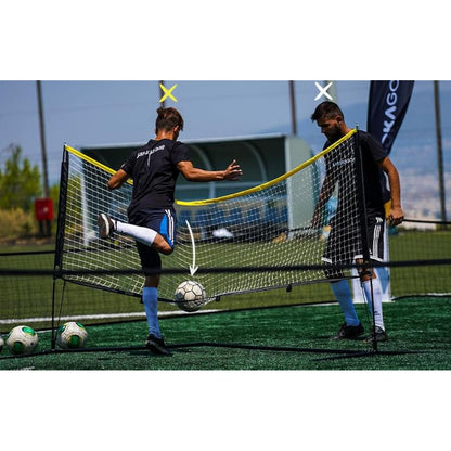 BazookaGoal Football Tennis Net 9.8x3.3ft Complete Set – Adjustable and Foldable Volleyball Net Training Tennis Net for Kids and Adults