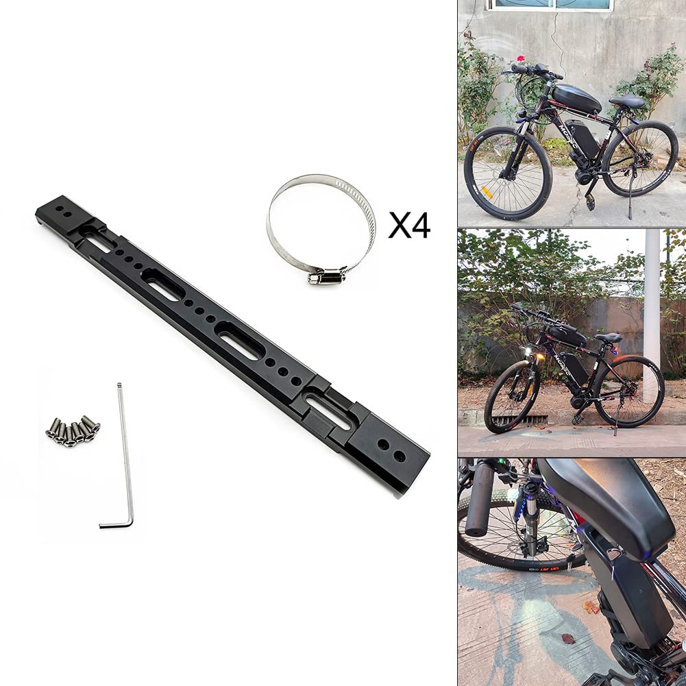 ZLiT for Hailong Electric Bike Battery Mount Bracket, Aluminum Alloy E-Bike Battery Box Bracket Mount for Hailong Polly Bicycle Mount Holder (Black)