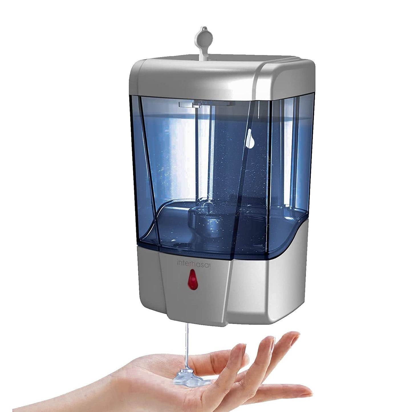 interhas! Automatic Wall Mounted Commercial Hand Sanitizer Dispenser - Liquid/Gel Touchless, 600ml/20oz (Silver)