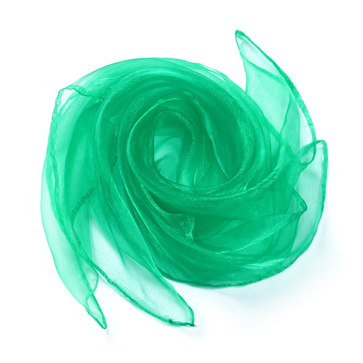VOANZO Juggling Dance Scarves 12 Pieces Green Chiffon Scarves for Juggling Dance and Performance Soft Fabric