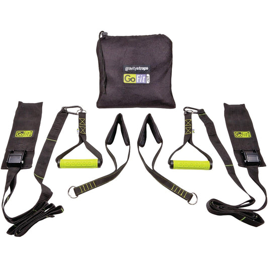 GoFit Gravity Straps with Training Manual - Black, 8.5 x 4 x 8.5-Inch