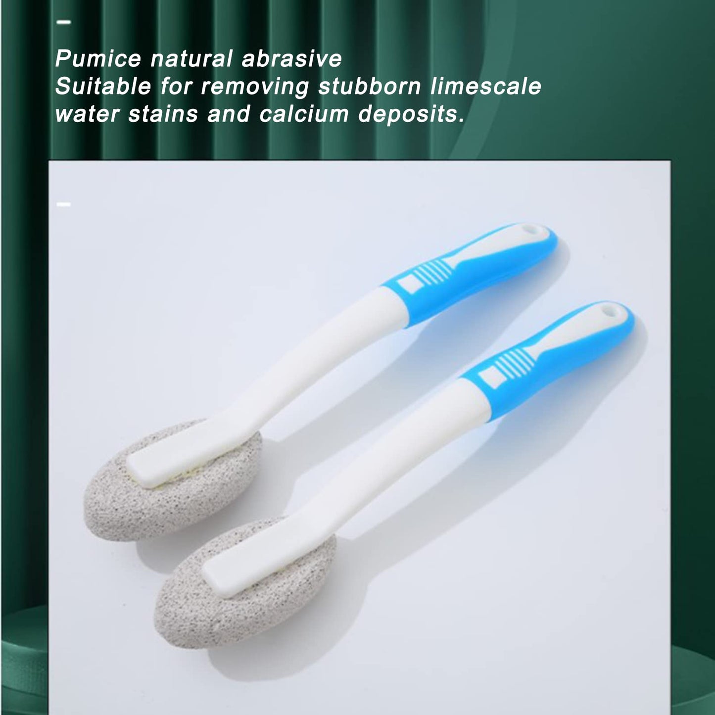 Pumice Stone Toilet Brush, Hard Water Remover, Bathroom Cleaner for Porcelain & Ceramic Surfaces, Suitable for Sink, Pool, Kitchen, and Toilet Bowl