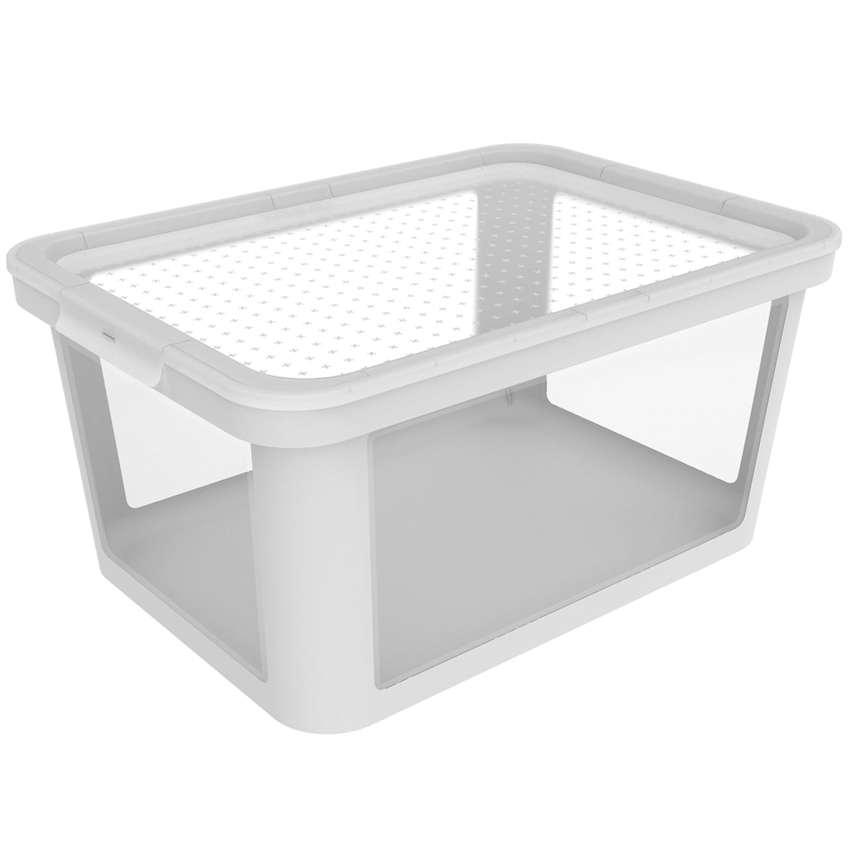Rotho Albris 45l Storage Box with Lid, Stackable Plastic Bin, White