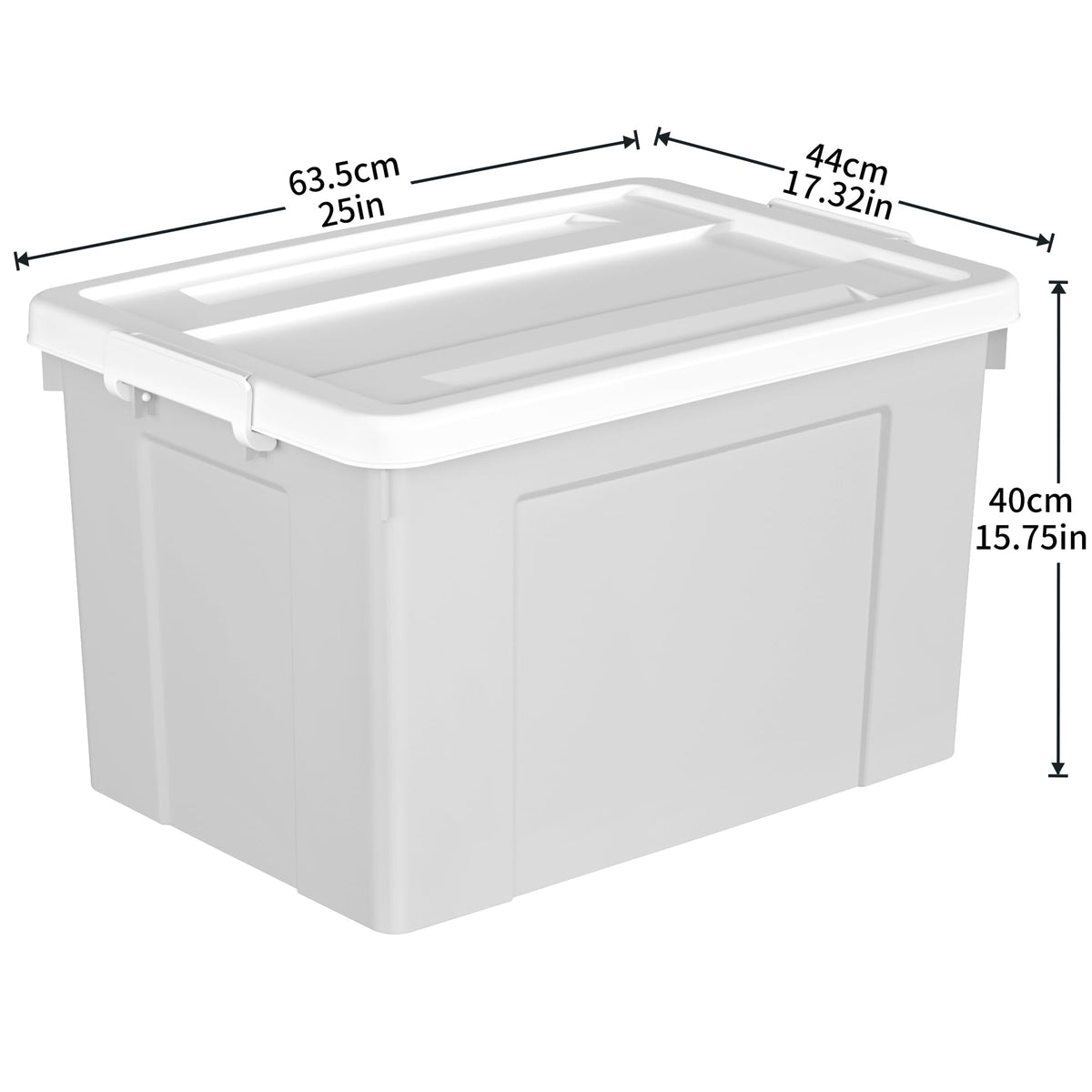 Cetomo 90L*3 Storage Boxes, Plastic Storage Box with Lids, Organizing Container with Secure Latching Buckles, Stackable, Nestable