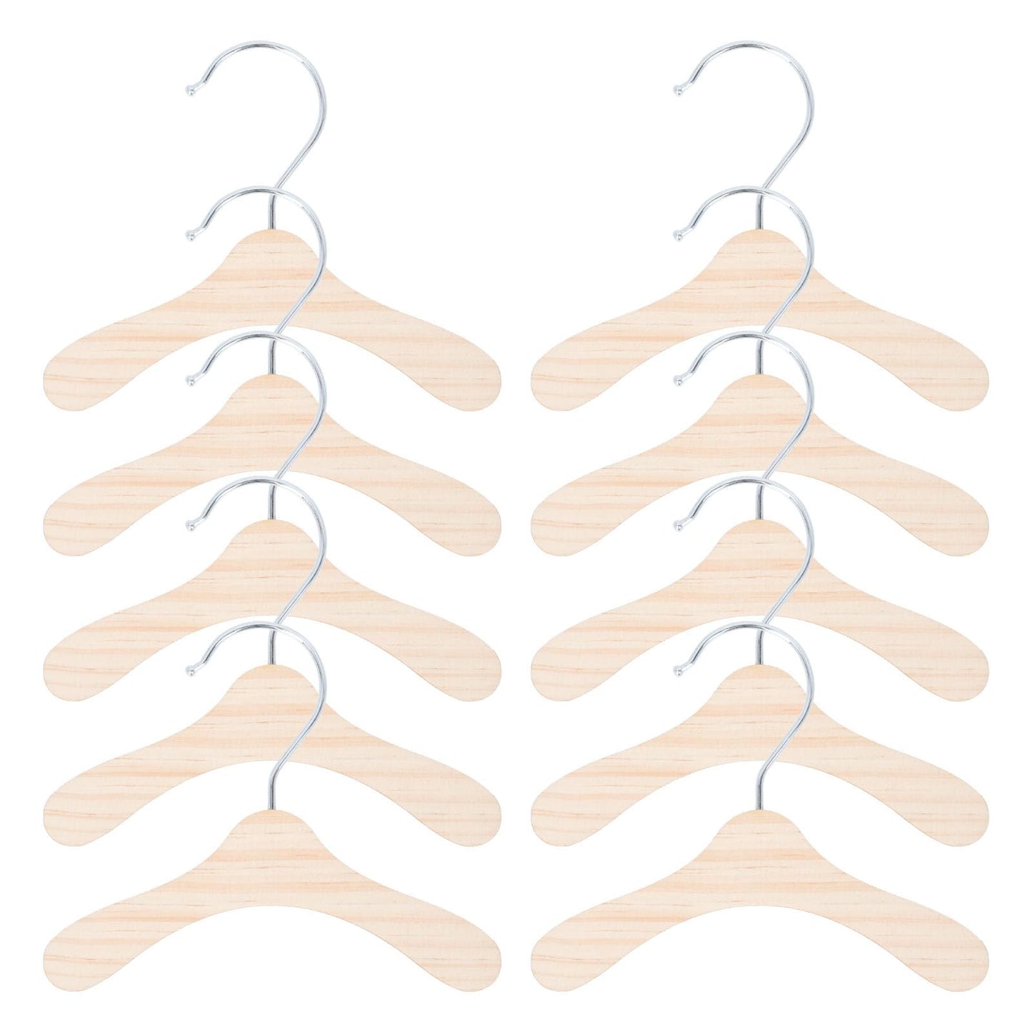 Tomaibaby Pet Dog Clothes Hanger: Solid Wood Mini HangerSS - 10PCS Non Slip Baby Coat Hangers - Clothing Rackfor Pet Dogs, Cats, Babies