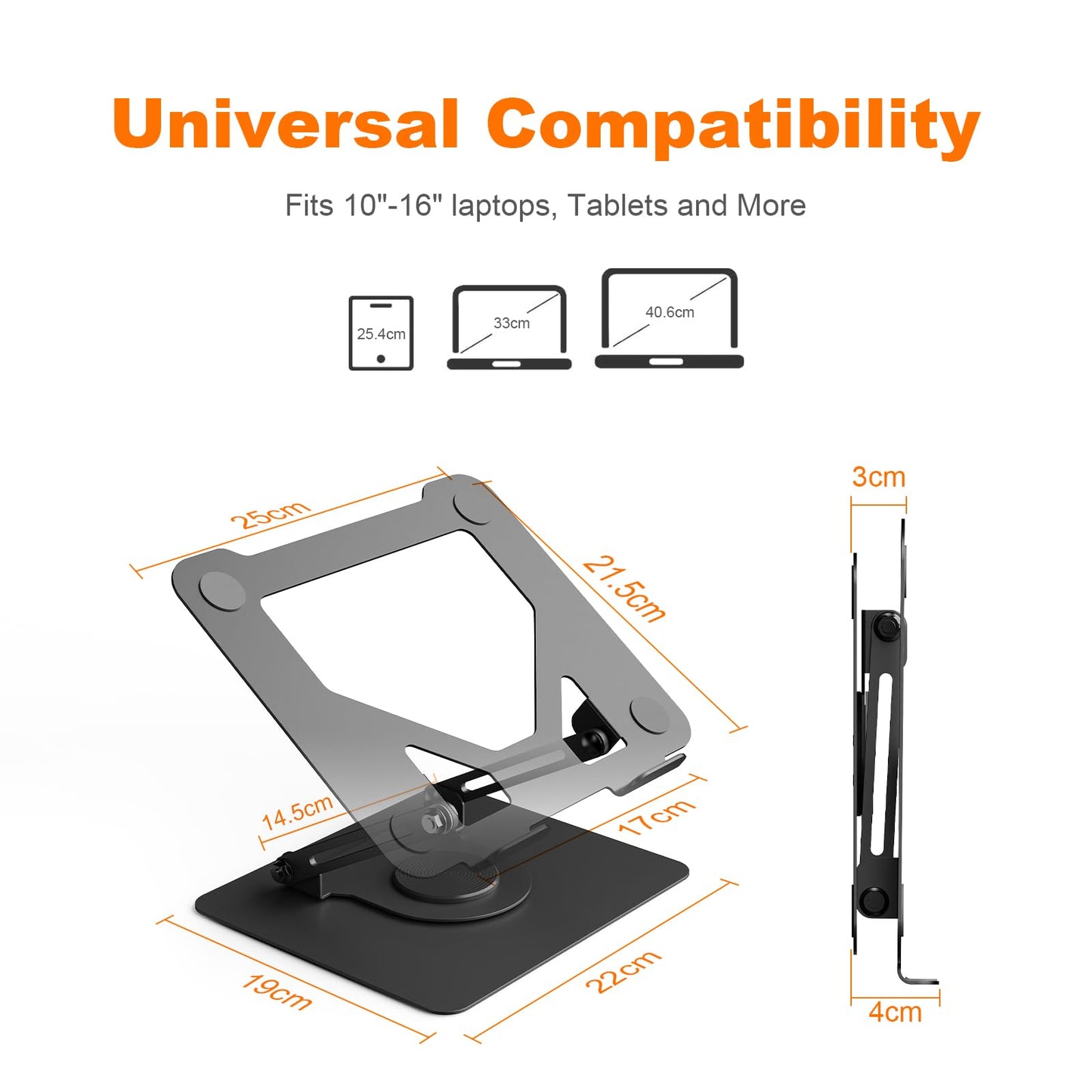 GRIFEMA Laptop Stand for Desk, 360 Swivel Adjustable Height Laptop Stand