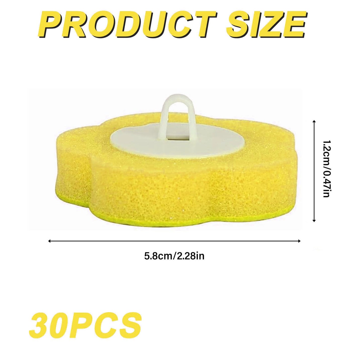 Disposable Toilet Brush Refills,30 Pcs Toilet Wand Replacement Heads-Yellow