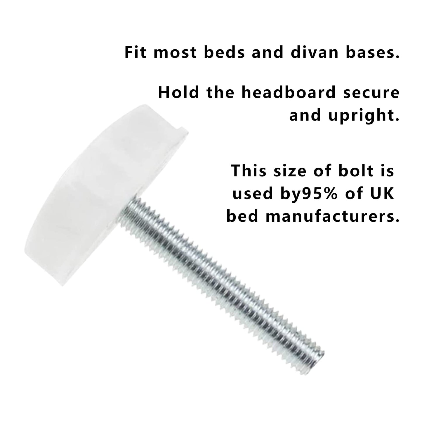 4 PCS Headboard Bolts M8 Headboard Fixings Easy Fit Headboard Screws and Washers Strong Hold Bed Headboard Bolts Fittings for Divan Bed