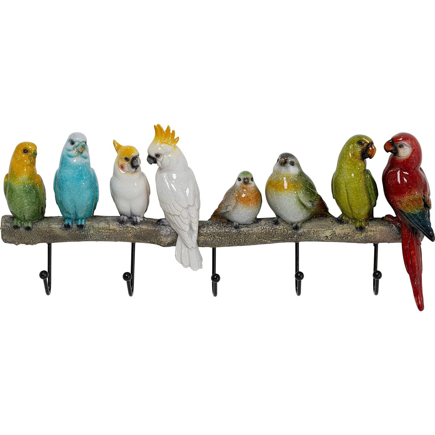 Kare Design Wall Coat Rack Exotic Birds, Multicolour, 23x55x7cm