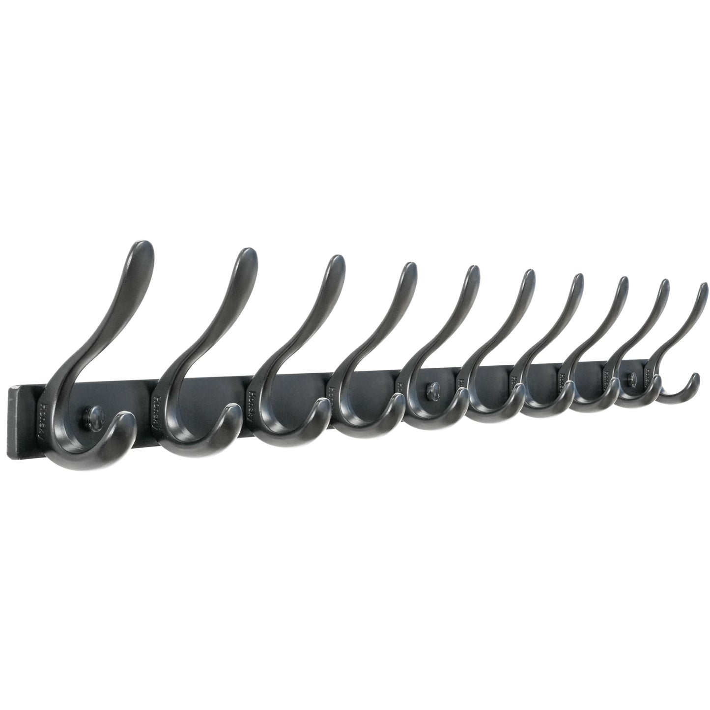 HONSKY Wall Mounted Coat Rack - 94cm Long Heavy Duty Metal 10 Double Hook, Sturdy & Space-Saving, for Hallway,Bedroom, Entryway, Holds Jackets