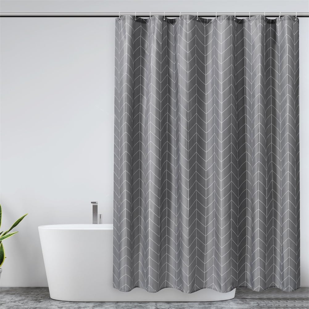 Lkw Ogechi 200x200 CM Polyester Shower Curtains Arrowhead, Grey Quick-Drying Bathroom Curtain, 200 CM Drop Waterproof Weighted Wet Room Shower