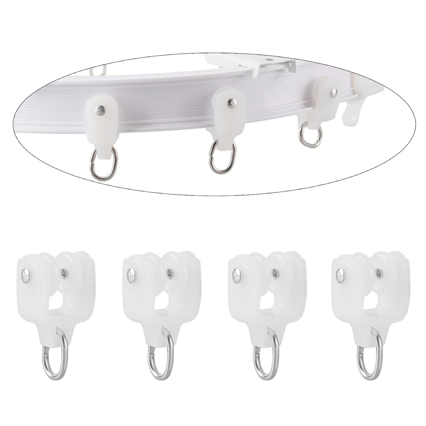 Ceiling Curtain Track Accessories Flexible Bendable Curtain Track Rollers Plastic Drapery Rail Sliding Glider for Windows Shower Curtain Tracks