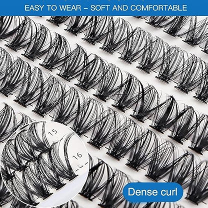 Bransfy False Eyelashes Clusters 280pcs DIY Eyelash Extension D Curl Long Individual Lashes Mixed Faux Mink Lash Clusters Extensions(30D+40D-0.07D 9-16mm)