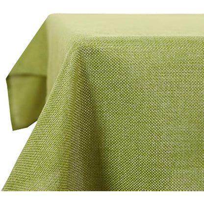 Deconovo Solid Color Faux Linen Rectangle Table Cloth Water Resistant Tablecloth for Kids 54x108in(137x274cm) Green