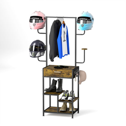 tonchean Motorcycle Helmet Stand with Drawer
