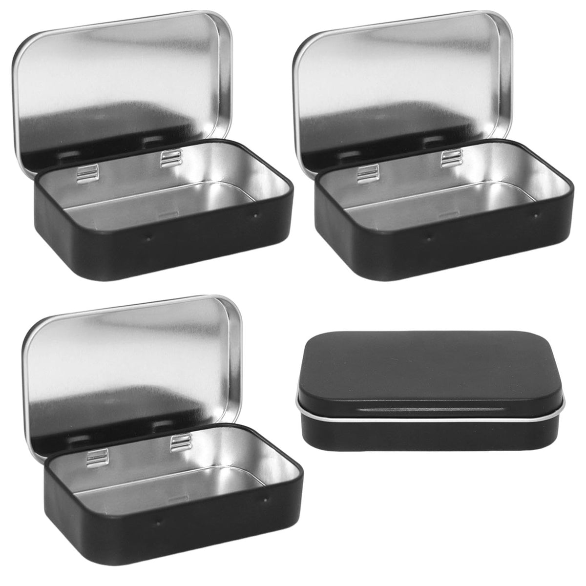 Parthan 4 Pcs Tin Containers, 9.5X6cm Tins Container, Metal Rectangular Small Tin