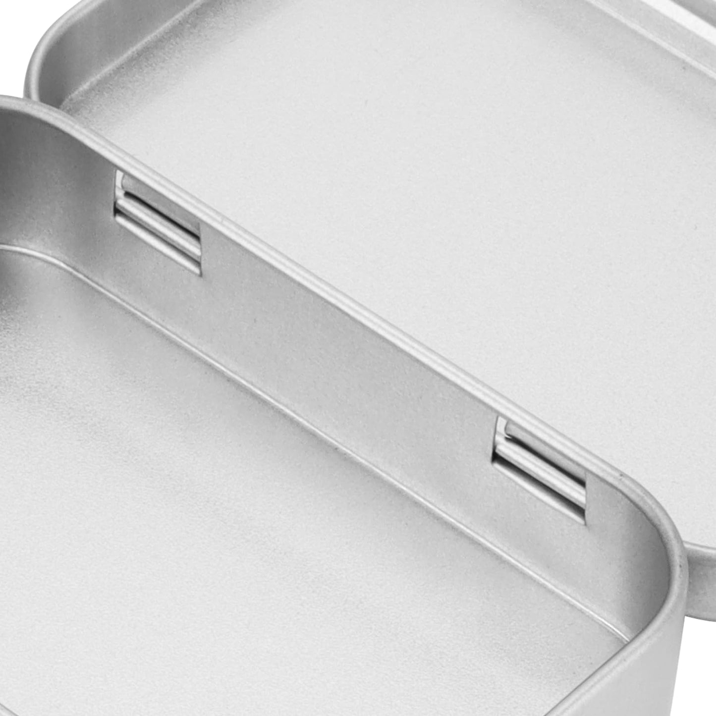 JOIKIT 40Pcs Rectangular Hinged Storage Tin, 9.5 x 6 x 2cm Silver Small Metal Tin Box for Candy, Keys, Teas
