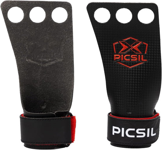 PICSIL RX Grips, Synthetic Workout Grips, Durable and Ultra-Resistant Carbon Fiber Hand Grips for Weightlifting & Gymnastics, Blocks Tears & Blisters,