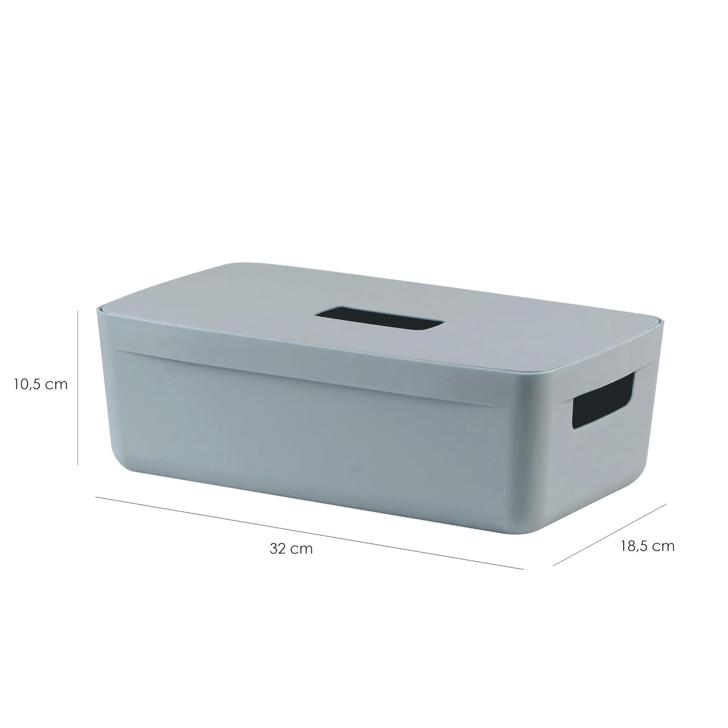 IDEA HOME FLEXISTORE Storage Box 5L – Durable Organizer with Lid and Handles – Unbreakable Plastic – Denim Blue Storage Container for Home and Office