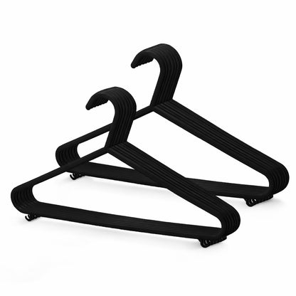 KEPLIN Adult Plastic Coat Hangers - 25pk, Strong Clothes Hangers for Clothes Rail & Closet, Clothing Hanger with Suit Pants Trouser Bar and Clips