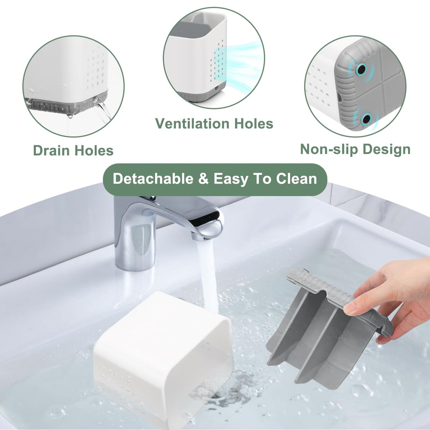 toprance Toothbrush Holder Anti-slip Electric Toothbrush Holder For Bathroom Countertop