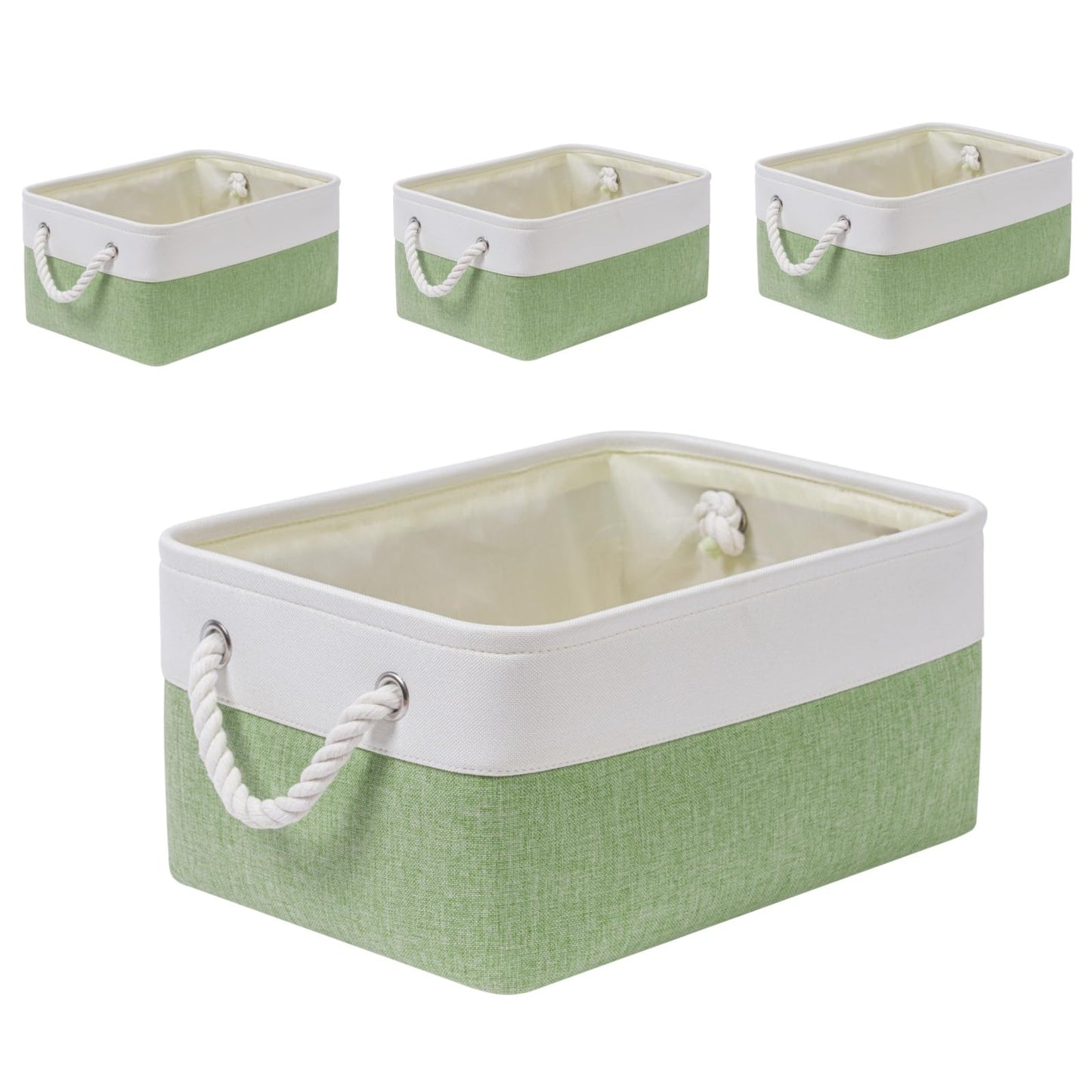 SOCOHOME Fabric Storage Box, Storage Basket with Handles for Shelves Toy, Wear-Resistant and Reinforced (M, 4 Pack)
