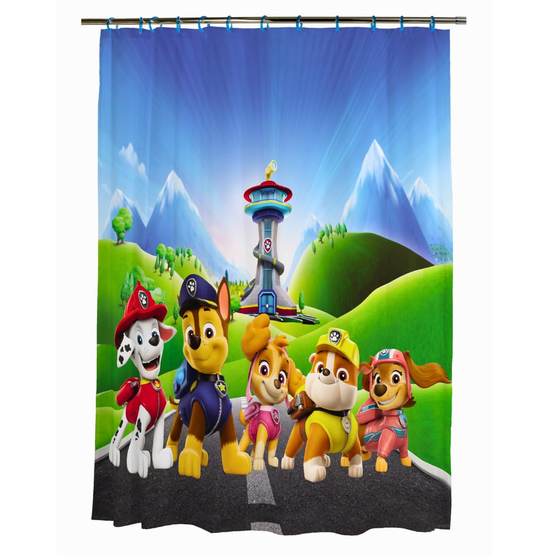 Franco Nickelodeon Paw Patrol 13 Piece Shower Curtain and Ring Set, (100% Officially Licensed Product)