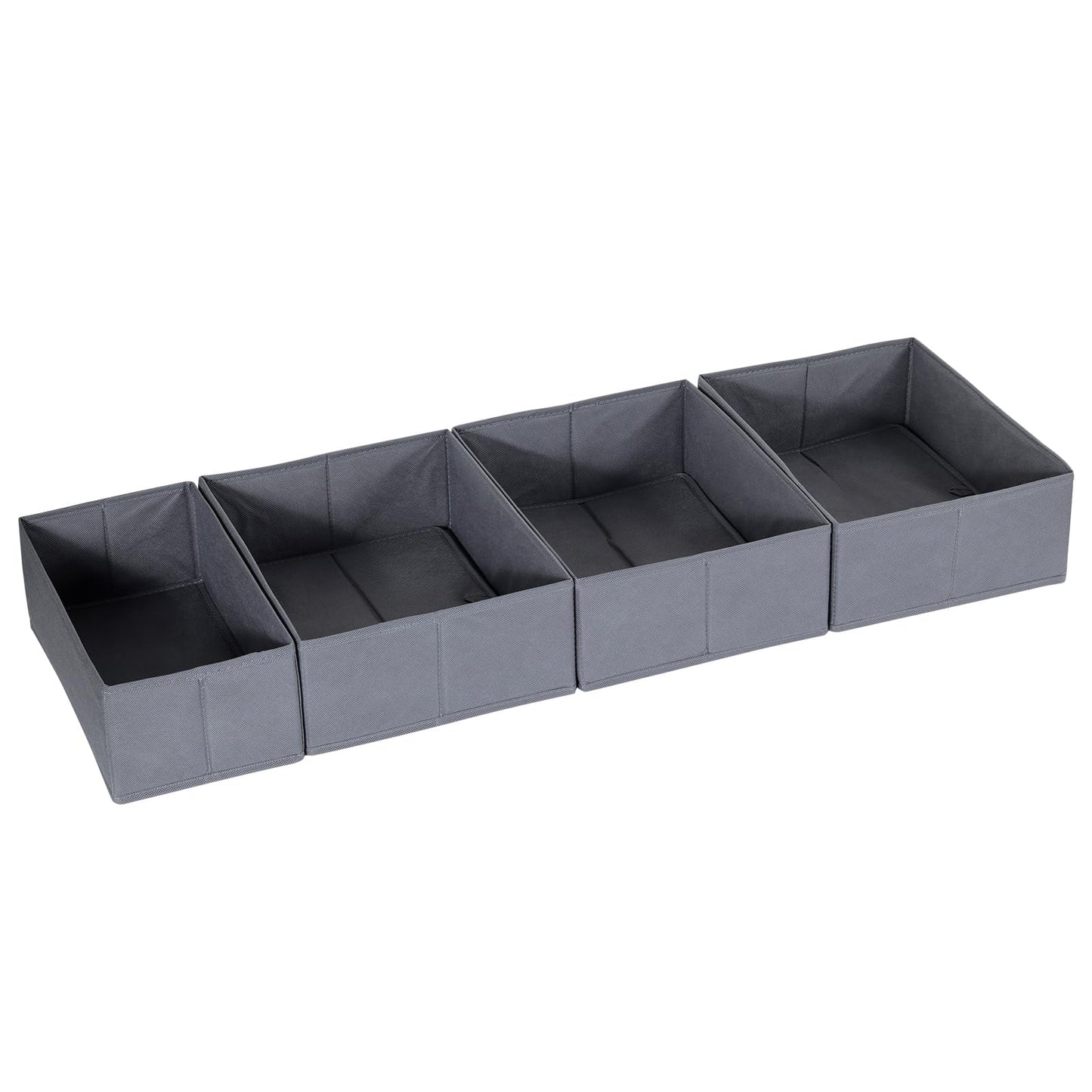 ORLISA Drawer Organiser Clothes Compatible with PAX Wardrobe 100 x 35 cm Sturdy Base, Foldable, & Robust, Set of 4, Grey