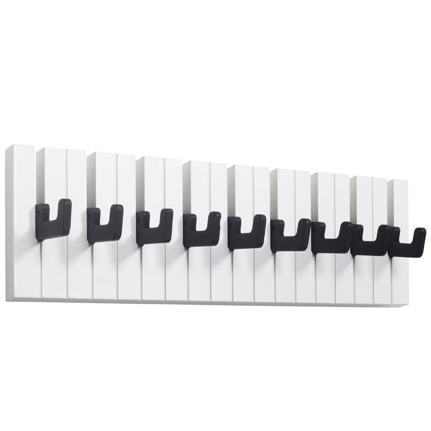 RICOO Premium Coat Hooks for Kids, WM1886-L, Wall Mounted, – Black & White Wooden Design – 49x15x2cm – Ideal for Homes, Schools & Kids’ Rooms