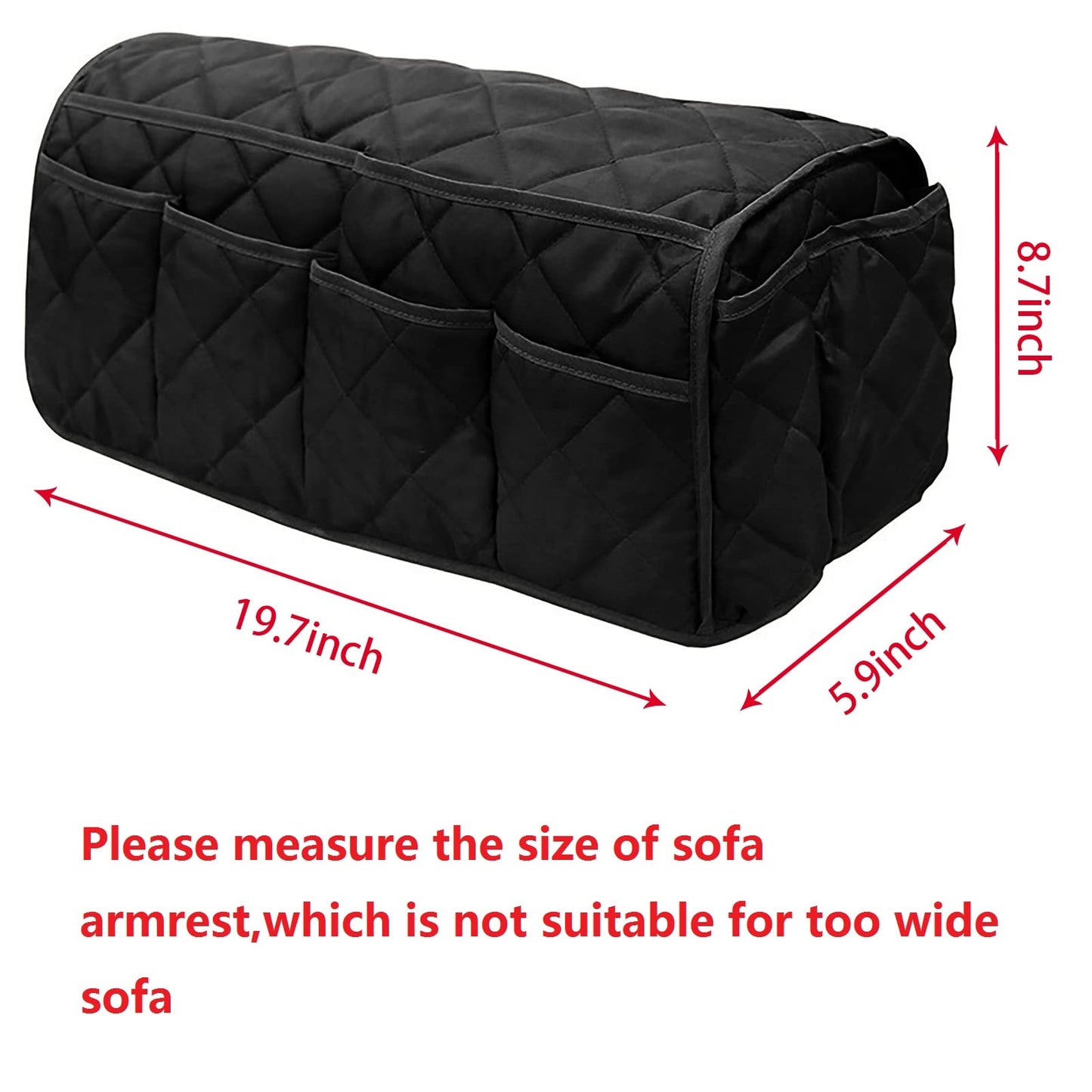 Faxianther Sofa Armrest Organizer Waterproof Couch Arm Rest Storage Bag Magazine Books Remote Control Phone Letter Pockets Holder Caddy Table