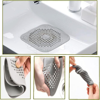 2-Pack Silicone Drain Hair Catcher with Suction Cup - Sink & Shower Strainer Plug Trap for Bathroom, Bathtub, Kitchen