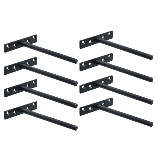 Sayayo Floating Shelf Bracket, Invisible Hidden Heavy Duty Shelf Support for Concealed Wood Shelves Wall Mounted, Metal Matte Black Finish, 8 pcs,