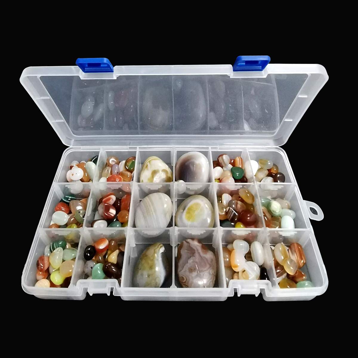 DARUITE 18 Grids Craft Storage Boxes with Compartments, Tackle Box, 2 PCS