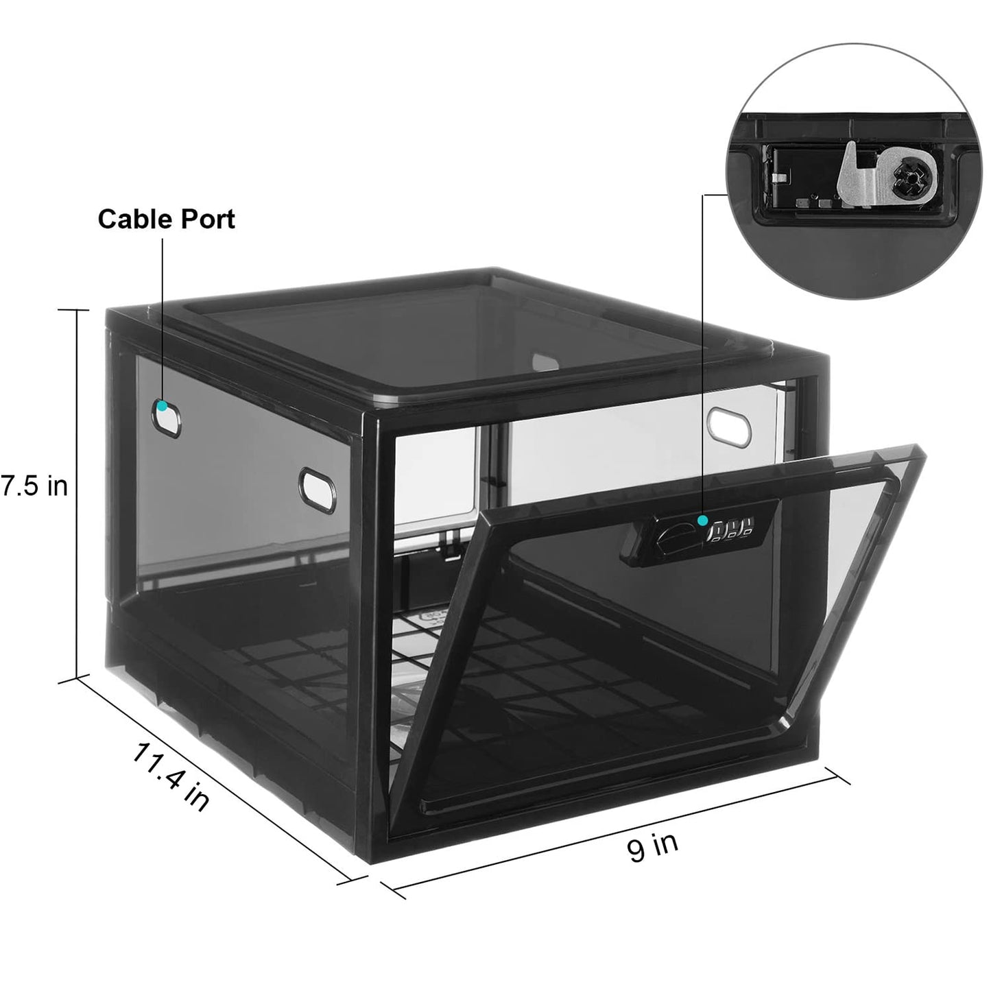 Lalifebuss Medicine Lock Box, Medication Lockable Container for Refrigerator Food Safe Locking Locker Tablet Phone for Kitchen Home School and Office
