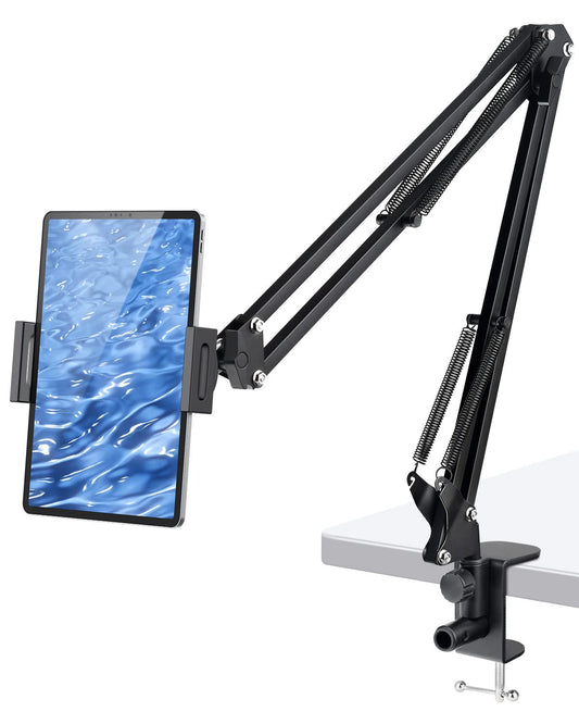 Tablet Stand, Foldable Tablet Holder for Bed - 360? Flexible&Adjustable Phone Mount Clamp Desk for 2022 iPad Pro 12.9, 11, 10.5, 9.7, iPad Air mini 2