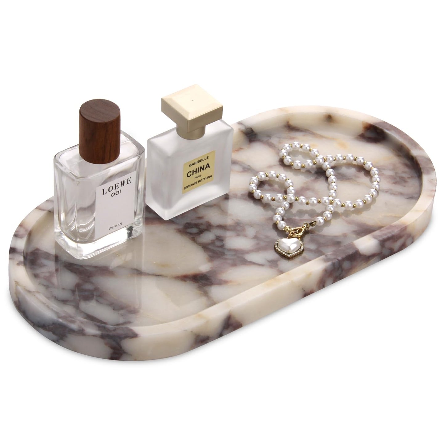 Natural Marble Tray Oval, Calacatta Viola, 30 x 15 x 2 cm