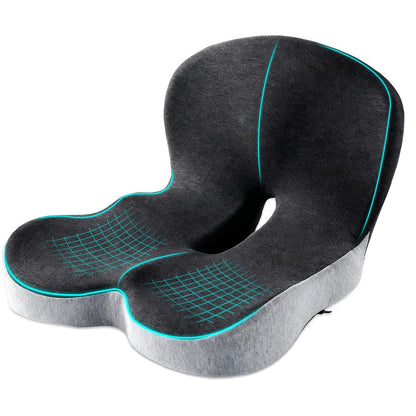 Weciau Memory Foam Seat Cushion, Ergonomic Coccyx Cushion for Tailbone Pain with Non-Slip Base, Detachable Office Chair Cushions for Workers