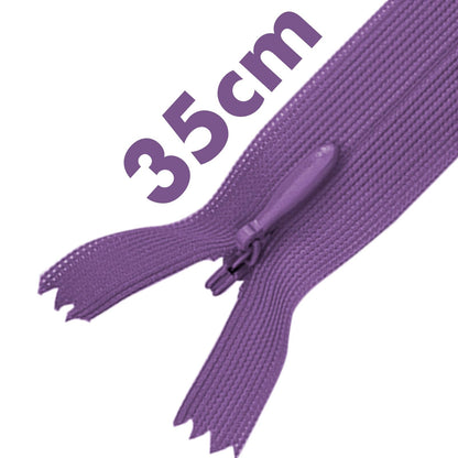 MARARDI Pack 10 Invisible Zippers Amethyst Nylon 35 cm Sewing Clothing Bags Ribbon Cotton Leather Plastic for Sewing Machine Zip with Metal