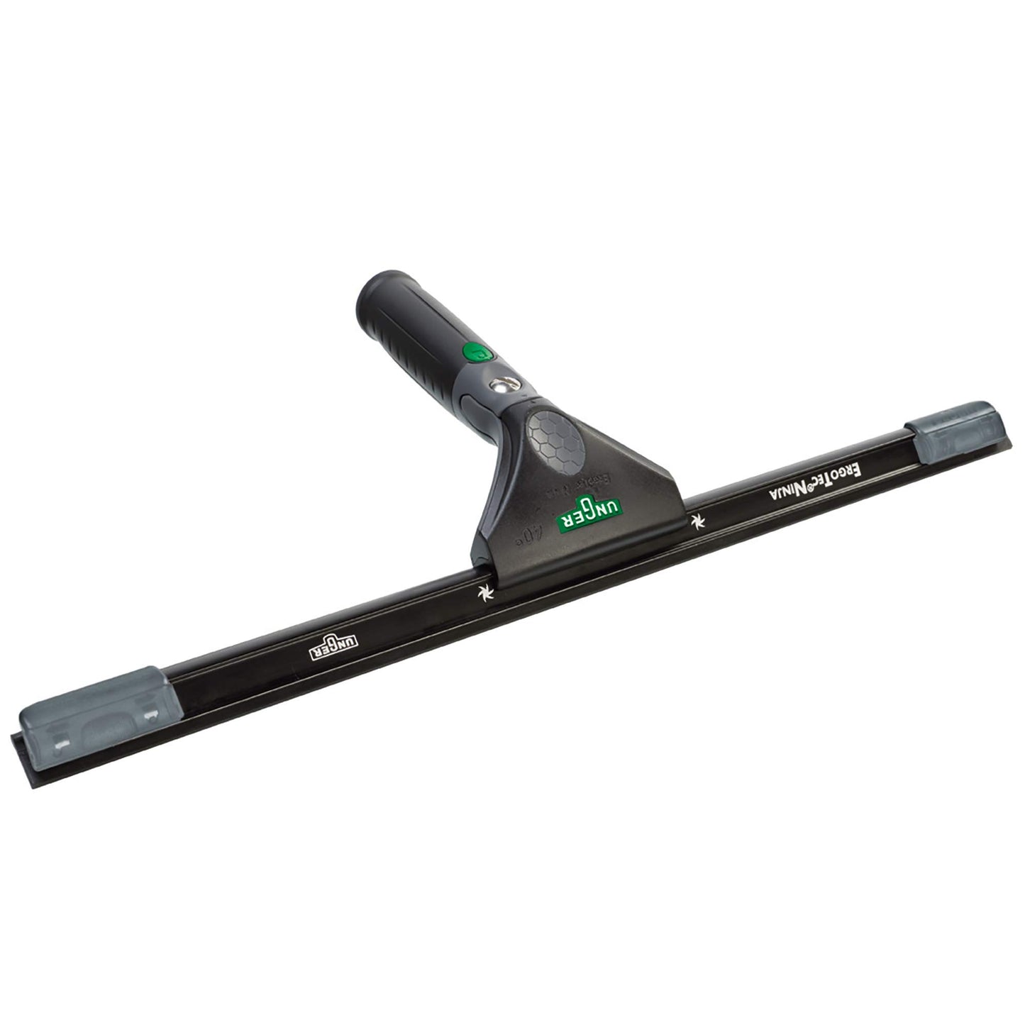 UNGER ErgoTec Ninja Squeegee 40 30cm - Large Squeegee Blade, Aluminium Channel & Rubber Grip Handle - Professional & DIY Window & Glass Cleaning